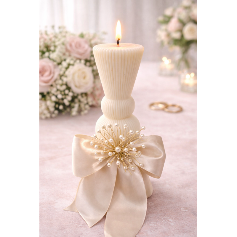 Lumanare cununie bej