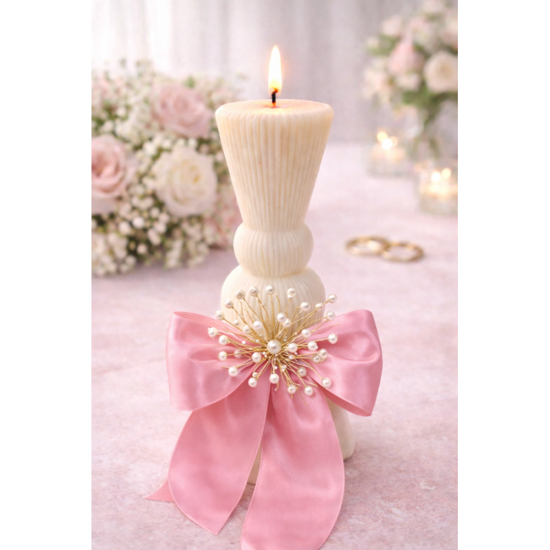 Lumanare cununie roz