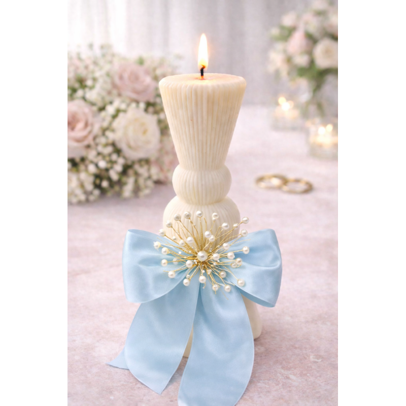 Lumanare cununie bleu