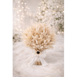 Buchet mireasa alb natur - SimoART