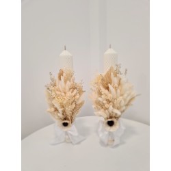 Set 2 Lumanari cununie alb...