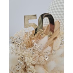 Set 2 lumanari alb-auriu nunta de aur